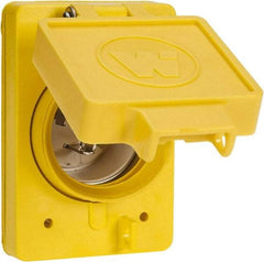 Value Collection - 125 VAC, 20 Amp, L5-20P NEMA, Ungrounded Receptacle - 2 Poles, 3 Wire, Male End, Yellow - Eagle Tool & Supply