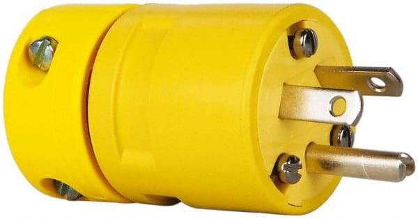 Value Collection - 277 VAC, 15 Amp, L7-15 NEMA, Straight, Ungrounded, Industrial Grade Connector - 2 Pole, 3 Wire, Rubber, Yellow - Eagle Tool & Supply