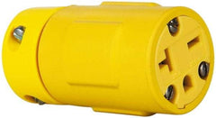 Value Collection - 250 VAC, 20 Amp, 6-20 NEMA, Straight, Ungrounded, Industrial Grade Connector - 2 Pole, 3 Wire, 1 Phase, Rubber, Yellow - Eagle Tool & Supply