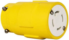 Value Collection - 125/250 VAC, 30 Amp, NonNEMA, Straight, Ungrounded, Industrial Grade Connector - 4 Pole, 4 Wire, 1 Phase, Rubber, Yellow - Eagle Tool & Supply