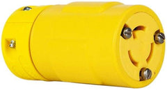 Value Collection - 125 VAC, 15 Amp, L5-15 NEMA, Straight, Ungrounded, Industrial Grade Connector - 2 Pole, 3 Wire, 1 Phase, Rubber, Yellow - Eagle Tool & Supply