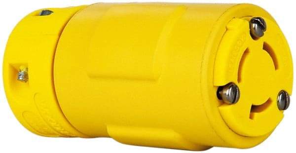 Value Collection - 250 VAC, 15 Amp, L6-15 NEMA, Straight, Ungrounded, Industrial Grade Connector - 2 Pole, 3 Wire, 1 Phase, Rubber, Yellow - Eagle Tool & Supply