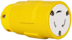 Value Collection - 125 VAC, 20 Amp, L5-20 NEMA, Straight, Ungrounded, Industrial Grade Connector - 2 Pole, 3 Wire, 1 Phase, Rubber, Yellow - Eagle Tool & Supply