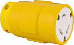 Value Collection - 277 VAC, 30 Amp, L7-30 NEMA, Straight, Ungrounded, Industrial Grade Connector - 2 Pole, 3 Wire, 1 Phase, Rubber, Yellow - Eagle Tool & Supply