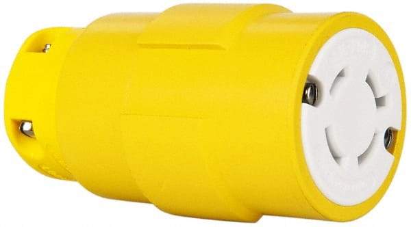 Value Collection - 480 VAC, 20 Amp, L16-20 NEMA, Straight, Ungrounded, Industrial Grade Connector - 3 Pole, 4 Wire, 3 Phase, Rubber, Yellow - Eagle Tool & Supply