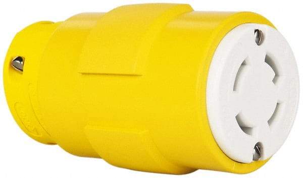 Value Collection - 250 VAC, 30 Amp, L15-30 NEMA, Straight, Ungrounded, Industrial Grade Connector - 3 Pole, 4 Wire, 1 Phase, Rubber, Yellow - Eagle Tool & Supply