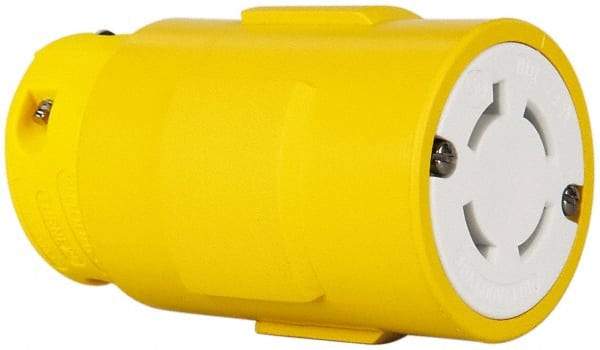 Value Collection - 600 VAC, 30 Amp, L17-30 NEMA, Straight, Ungrounded, Industrial Grade Connector - 3 Pole, 4 Wire, Rubber, Yellow - Eagle Tool & Supply