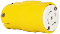 Value Collection - 347/600 VAC, 20 Amp, L23-20 NEMA, Straight, Ungrounded, Industrial Grade Connector - 4 Pole, 5 Wire, Rubber, Yellow - Eagle Tool & Supply