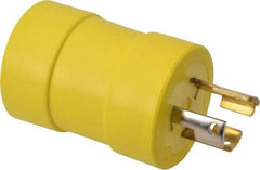 Woodhead Electrical - 1 Outlet, 125 VAC, 15 Amp, Yellow, Single Outlet Adapter - 5-15R, L5-15 NEMA Configuration, CSA Certified, CSA File LR6837, UL File E10176, UL Listed - Eagle Tool & Supply