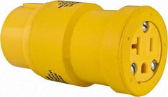 Woodhead Electrical - 1 Outlet, 125 VAC, 20 Amp, Yellow, Single Outlet Adapter - 5-20 NEMA Configuration, CSA Certified, CSA File LR6837, UL File E10176 - Eagle Tool & Supply