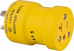 Woodhead Electrical - 1 Outlet, 125 VAC, 20 Amp, Yellow, Single Outlet Adapter - 5-20, L5-20 NEMA Configuration, CSA Certified, CSA File LR6837, UL File E10176, UL Listed - Eagle Tool & Supply