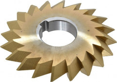 Made in USA - 4° 4" Cut Diam, 1/2" Cut Width, 1-1/4" Arbor, High Speed Steel Double-Angle Cutter - Eagle Tool & Supply