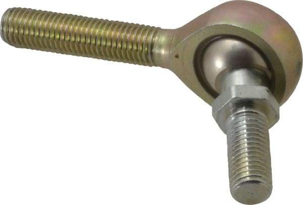 Alinabal - 5/16" ID, 7/8" Max OD, 2,800 Lb Max Static Cap, Spherical Rod End - 5/16-24 RH, 0.437" Shank Diam, 1-1/4" Shank Length, Steel with Molded Nyloy Raceway - Eagle Tool & Supply