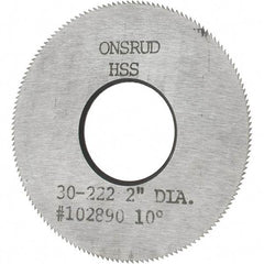 Onsrud - 2" Diam x 0.032" Blade Thickness x 3/4" Arbor Hole Diam, 150 Tooth Slitting and Slotting Saw - Arbor Connection, High Speed Steel - Eagle Tool & Supply