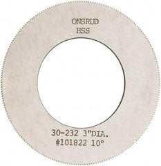 Onsrud - 3" Diam x 0.032" Blade Thickness x 1-5/8" Arbor Hole Diam, 224 Tooth Slitting and Slotting Saw - Arbor Connection, High Speed Steel - Eagle Tool & Supply