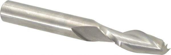 Onsrud - 3/8" Cutting Diam x 1-1/8" Length of Cut, 2 Flute, Upcut Spiral Router Bit - Uncoated, Right Hand Cut, Solid Carbide, 3" OAL x 3/8" Shank Diam, Double Edge, 30° Helix Angle - Eagle Tool & Supply