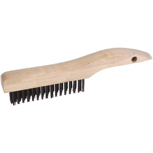 Hand Wire Scratch Brush, .012 Steel Wire Fill, 4 × 16 Rows, Plastic Handle - Eagle Tool & Supply