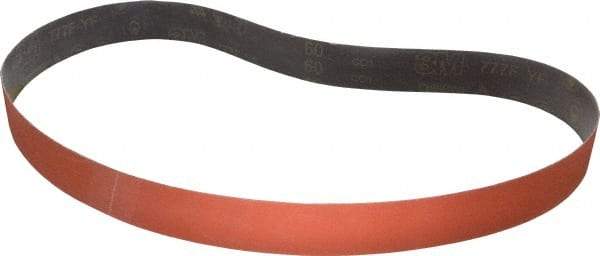 3M - 2" Wide x 60" OAL, 60 Grit, Ceramic Abrasive Belt - Ceramic, Medium, Coated, YF Weighted Cloth Backing, Wet/Dry, Series 777F - Eagle Tool & Supply