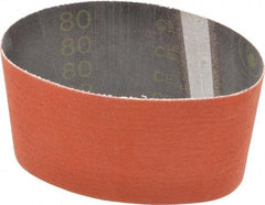 3M - 3-1/2" Wide x 15-1/2" OAL, 80 Grit, Ceramic Abrasive Belt - Ceramic, Medium, Coated, YF Weighted Cloth Backing, Wet/Dry, Series 777F - Eagle Tool & Supply