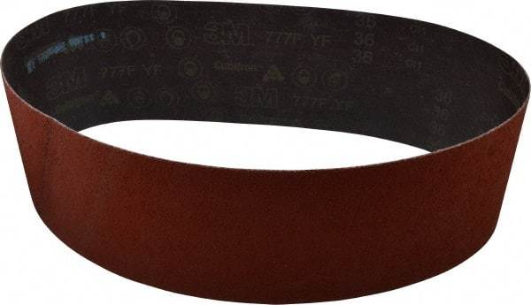 3M - 6" Wide x 48" OAL, 36 Grit, Ceramic Abrasive Belt - Ceramic, Very Coarse, Coated, YF Weighted Cloth Backing, Wet/Dry, Series 777F - Eagle Tool & Supply