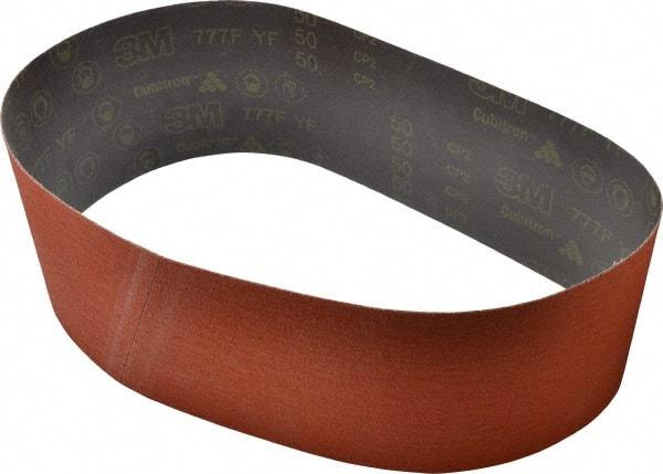 3M - 6" Wide x 48" OAL, 50 Grit, Ceramic Abrasive Belt - Ceramic, Coarse, Coated, YF Weighted Cloth Backing, Wet/Dry, Series 777F - Eagle Tool & Supply