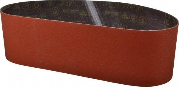 3M - 6" Wide x 48" OAL, 60 Grit, Ceramic Abrasive Belt - Ceramic, Medium, Coated, YF Weighted Cloth Backing, Wet/Dry, Series 777F - Eagle Tool & Supply