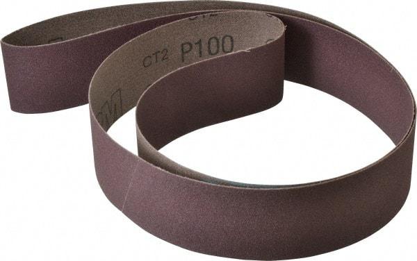 3M - 2" Wide x 60" OAL, 100 Grit, Aluminum Oxide Abrasive Belt - Aluminum Oxide, Fine, Coated, X Weighted Cloth Backing, Series 341D - Eagle Tool & Supply