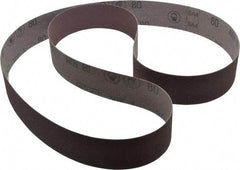 3M - 2" Wide x 72" OAL, 80 Grit, Aluminum Oxide Abrasive Belt - Aluminum Oxide, Medium, Coated, X Weighted Cloth Backing, Series 241D - Eagle Tool & Supply