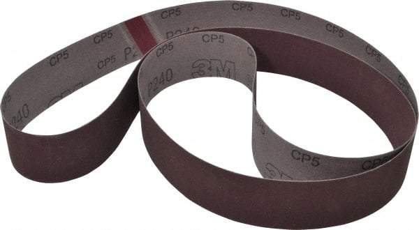 3M - 2" Wide x 72" OAL, 240 Grit, Aluminum Oxide Abrasive Belt - Aluminum Oxide, Very Fine, Coated, X Weighted Cloth Backing, Series 241D - Eagle Tool & Supply