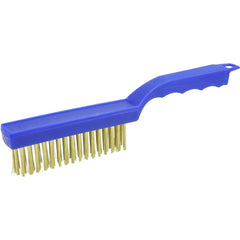 Hand Wire Scratch Brush, .012 Brass Wire Fill, Plastic Handle - Eagle Tool & Supply