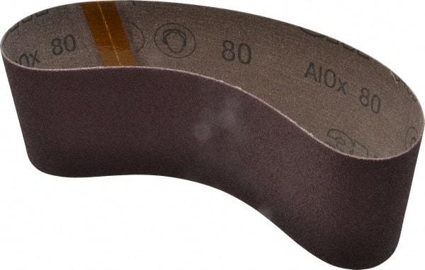 3M - 3" Wide x 21" OAL, 80 Grit, Aluminum Oxide Abrasive Belt - Aluminum Oxide, Medium, Coated, X Weighted Cloth Backing, Series 341D - Eagle Tool & Supply