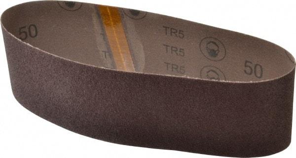 3M - 3" Wide x 24" OAL, 50 Grit, Aluminum Oxide Abrasive Belt - Aluminum Oxide, Coarse, Coated, X Weighted Cloth Backing, Series 341D - Eagle Tool & Supply