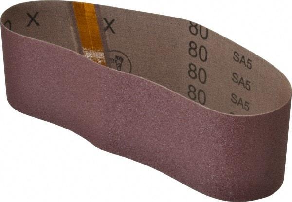 3M - 3" Wide x 24" OAL, 80 Grit, Aluminum Oxide Abrasive Belt - Aluminum Oxide, Medium, Coated, X Weighted Cloth Backing, Series 340D - Eagle Tool & Supply