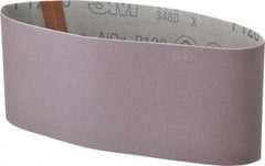 3M - 4" Wide x 21-3/4" OAL, 120 Grit, Aluminum Oxide Abrasive Belt - Aluminum Oxide, Fine, Coated, X Weighted Cloth Backing, Series 341D - Eagle Tool & Supply