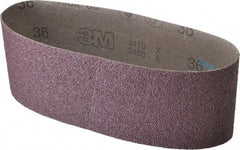 3M - 4" Wide x 24" OAL, 36 Grit, Aluminum Oxide Abrasive Belt - Aluminum Oxide, Very Coarse, Coated, X Weighted Cloth Backing, Series 341D - Eagle Tool & Supply