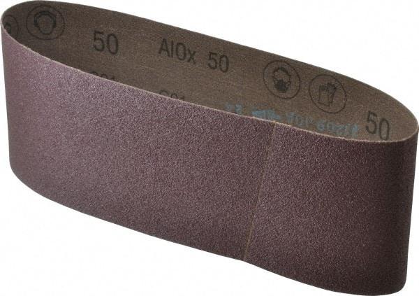 3M - 4" Wide x 24" OAL, 50 Grit, Aluminum Oxide Abrasive Belt - Aluminum Oxide, Coarse, Coated, X Weighted Cloth Backing, Series 341D - Eagle Tool & Supply