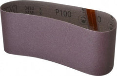 3M - 4" Wide x 24" OAL, 100 Grit, Aluminum Oxide Abrasive Belt - Aluminum Oxide, Fine, Coated, X Weighted Cloth Backing, Series 341D - Eagle Tool & Supply