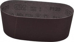 3M - 4" Wide x 24" OAL, 120 Grit, Aluminum Oxide Abrasive Belt - Aluminum Oxide, Fine, Coated, X Weighted Cloth Backing, Series 341D - Eagle Tool & Supply