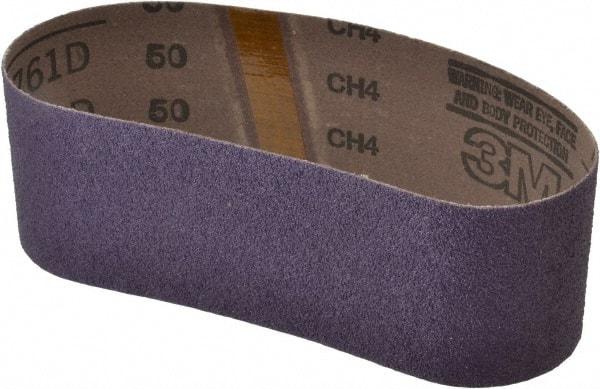 3M - 3" Wide x 21" OAL, 50 Grit, Ceramic Abrasive Belt - Ceramic, Coarse, Coated, Y Weighted Cloth Backing, Series 761D - Eagle Tool & Supply