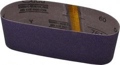 3M - 3" Wide x 21" OAL, 60 Grit, Ceramic Abrasive Belt - Ceramic, Medium, Coated, Y Weighted Cloth Backing, Series 761D - Eagle Tool & Supply