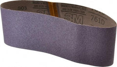 3M - 4" Wide x 24" OAL, 60 Grit, Ceramic Abrasive Belt - Ceramic, Medium, Coated, Y Weighted Cloth Backing, Series 761D - Eagle Tool & Supply