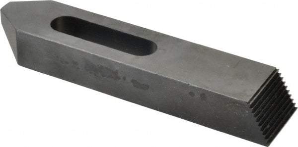 Jergens - 3/4" Stud, Low Carbon Steel, Plain Strap Clamp - 2-1/4" Travel, 8" OAL x 1-3/4" Wide x 1-1/8" High, Black Oxide Finish, Tapered Nose - Eagle Tool & Supply