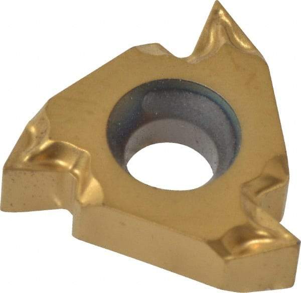 Carmex - 16IR Internal Right Hand 14-8 Partial Profile 60° Laydown Threading Insert - Grade P25C, TiN Coated Carbide - Eagle Tool & Supply