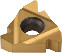 Carmex - 27ER External Right Hand 4 UN Laydown Threading Insert - Grade P25C, TiN Coated Carbide - Eagle Tool & Supply