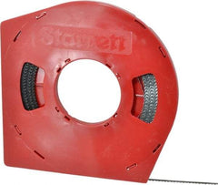 Starrett - 1/4" x 100' x 0.025" Carbon Steel Band Saw Blade Coil Stock - 6 TPI, Toothed Edge, Straight Form, Raker Set, Flexible Back, No Rake Angle, Constant Pitch, Contour Cutting - Eagle Tool & Supply