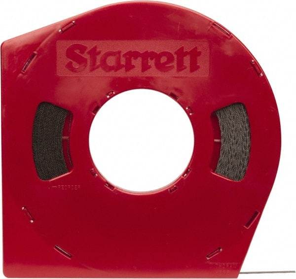 Starrett - 1/4" x 100' x 0.025" Carbon Steel Band Saw Blade Coil Stock - 18 TPI, Toothed Edge, Straight Form, Wavy Set, Flexible Back, No Rake Angle, Constant Pitch, Contour Cutting - Eagle Tool & Supply