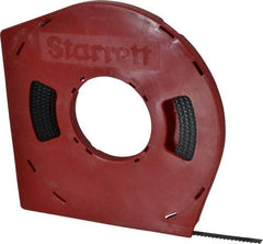 Starrett - 3/8" x 100' x 0.025" Carbon Steel Band Saw Blade Coil Stock - 6 TPI, Toothed Edge, Straight Form, Raker Set, Flexible Back, No Rake Angle, Constant Pitch, Contour Cutting - Eagle Tool & Supply