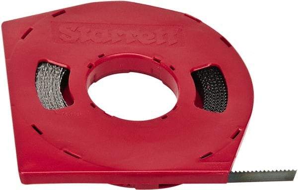 Starrett - 3/8" x 100' x 0.025" Carbon Steel Band Saw Blade Coil Stock - 10 TPI, Toothed Edge, Straight Form, Raker Set, Flexible Back, No Rake Angle, Constant Pitch, Contour Cutting - Eagle Tool & Supply