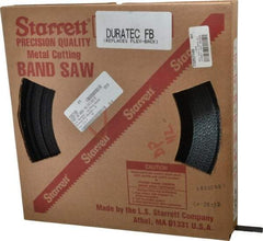 Starrett - 5/8" x 100' x 0.032" Carbon Steel Band Saw Blade Coil Stock - 14 TPI, Toothed Edge, Straight Form, Raker Set, Flexible Back, No Rake Angle, Constant Pitch, Contour Cutting - Eagle Tool & Supply