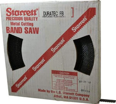 Starrett - 3/4" x 100' x 0.032" Carbon Steel Band Saw Blade Coil Stock - 4 TPI, Toothed Edge, Hook Form, Raker Set, Flexible Back, Positive Angle, Constant Pitch, Contour Cutting - Eagle Tool & Supply